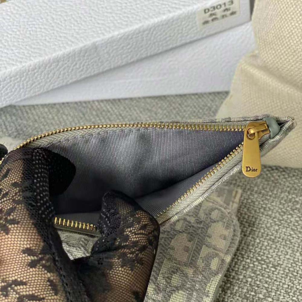 Dior Women Long Saddle Wallet with Chain Gray Dior Oblique Jacquard - image 9
