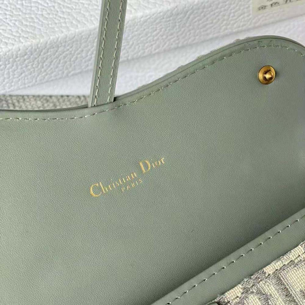 Dior Women Long Saddle Wallet with Chain Gray Dior Oblique Jacquard - image 10