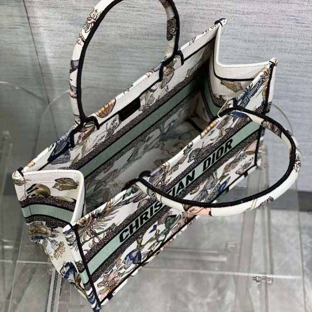 Dior Women Medium Dior Book Tote White Multicolor Toile de Jouy Mexico Embroidery - image 6