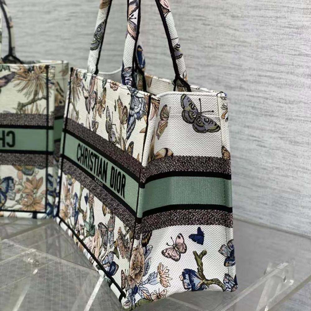 Dior Women Medium Dior Book Tote White Multicolor Toile de Jouy Mexico Embroidery - image 4