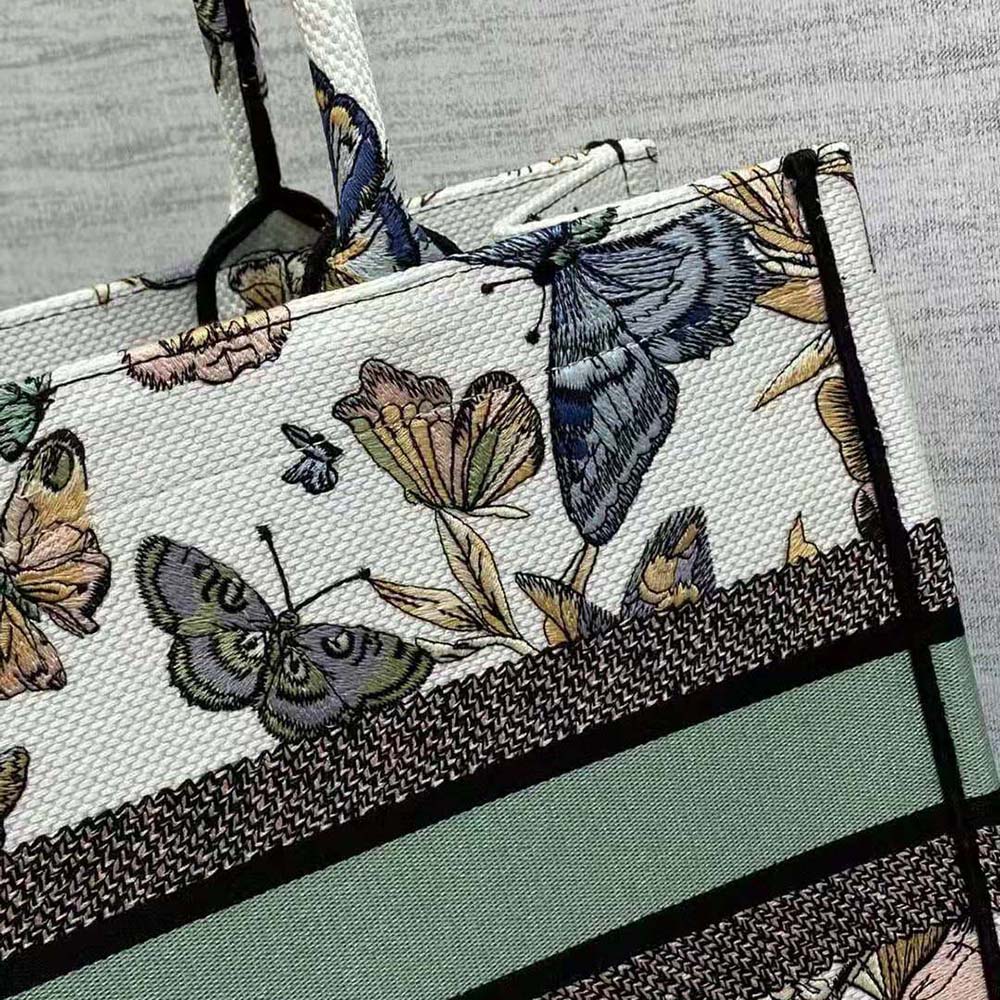 Dior Women Medium Dior Book Tote White Multicolor Toile de Jouy Mexico Embroidery - image 9