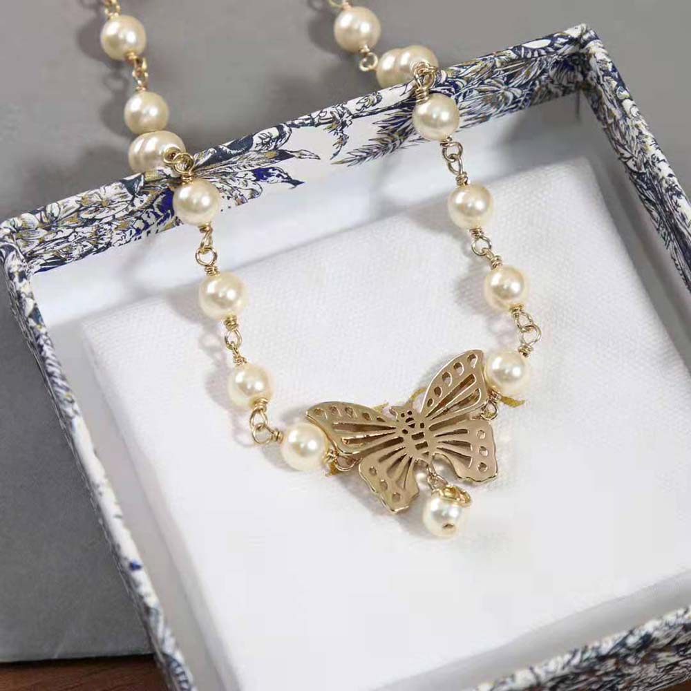 Dior Women Métamorphose Choker Gold-Finish Metal and White Resin Pearls - image 6