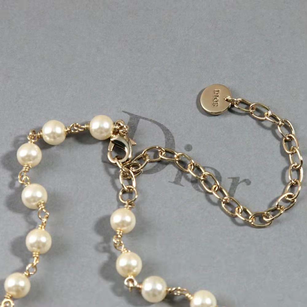 Dior Women Métamorphose Choker Gold-Finish Metal and White Resin Pearls - image 8