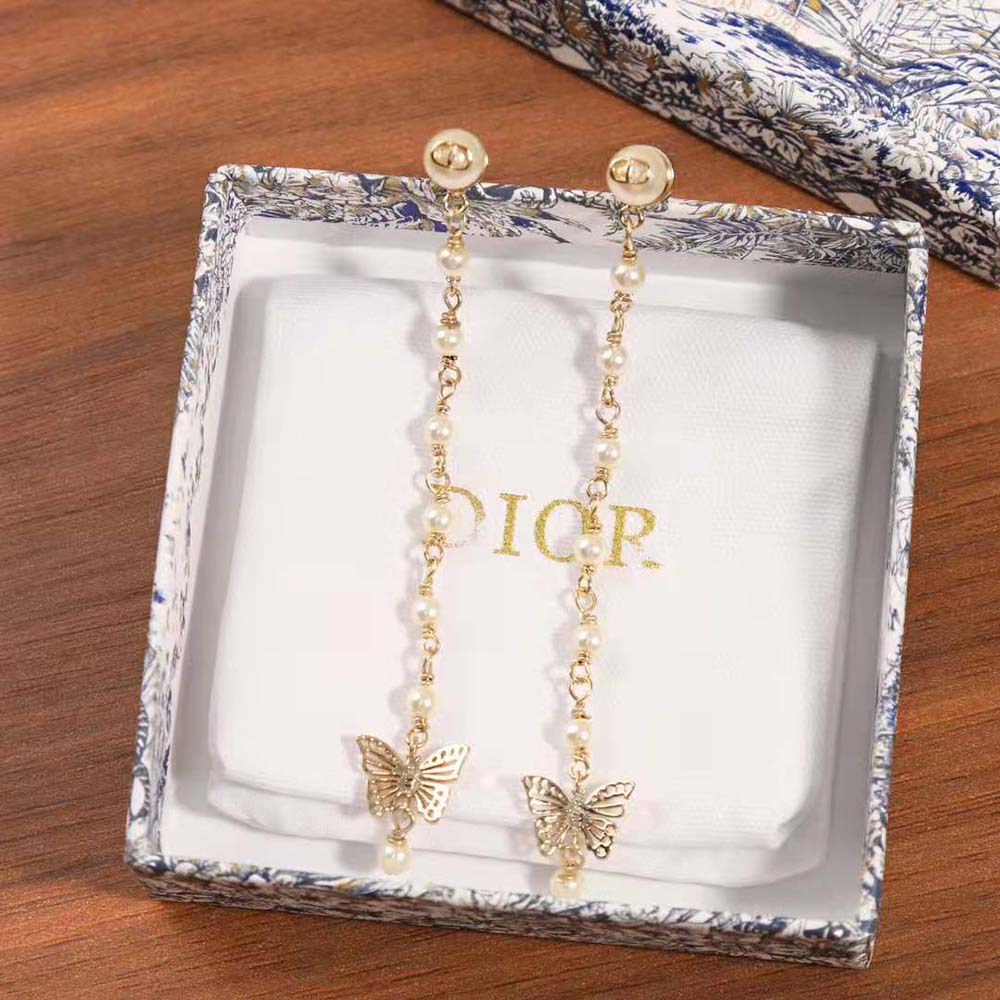 Dior Women Métamorphose Earrings Gold-Finish Metal and White Resin Pearls - image 4