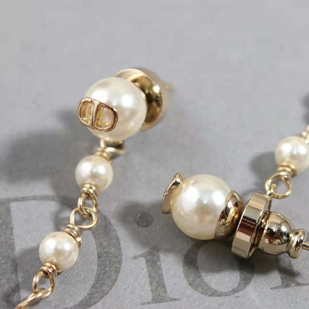 Dior Women Métamorphose Earrings Gold-Finish Metal and White Resin Pearls - image 7
