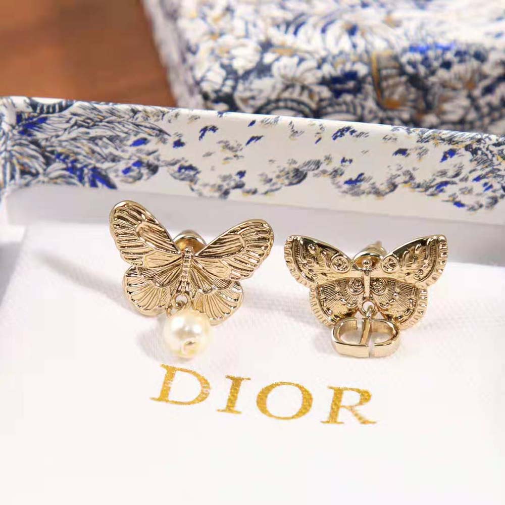 Dior Women Métamorphose Earrings Matte Gold-Finish Metal with White Resin Pearl - image 8