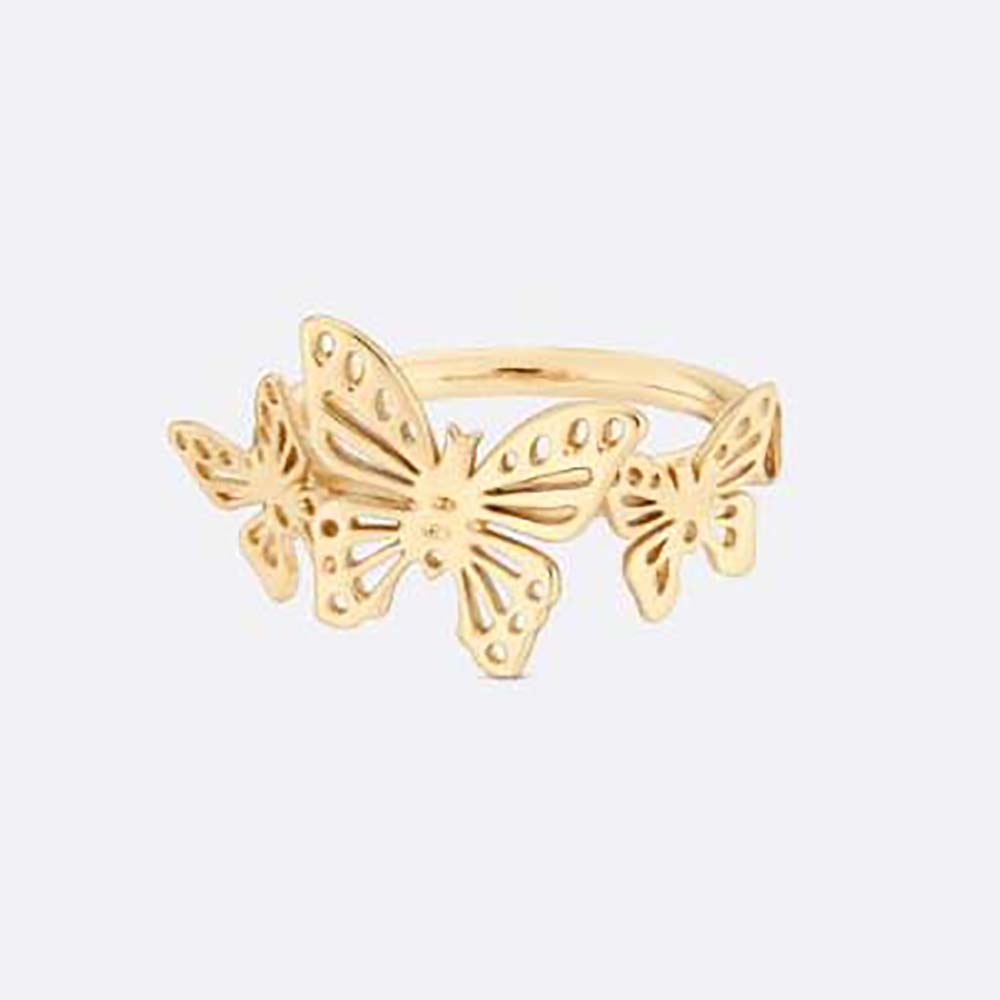 Close-up of Dior Women Métamorphose Ring Gold-Finish Metal sculptural detail