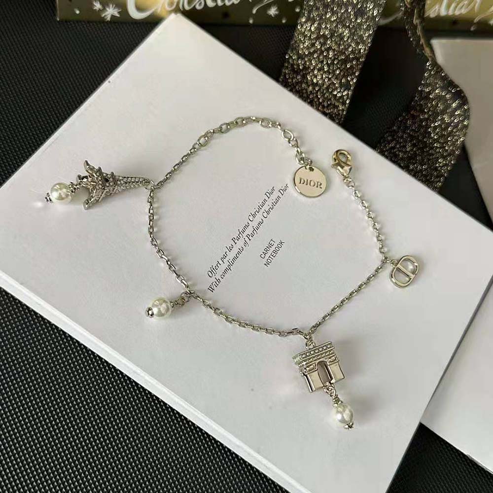 Side view showcasing clasp detail of Dior Women Plan De Paris Bracelet
