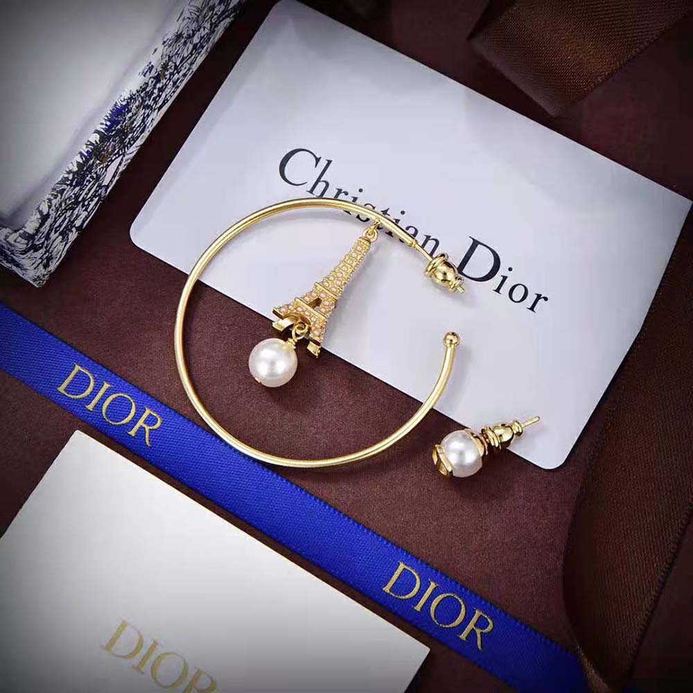 Dior Women Plan De Paris Earrings displayed on elegant white background
