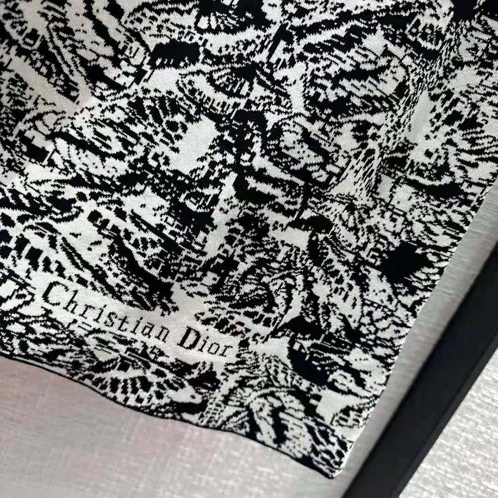 Dior Women Straight Dress Black and White Technical Jacquard with Allover Butterfly Motif - image 8