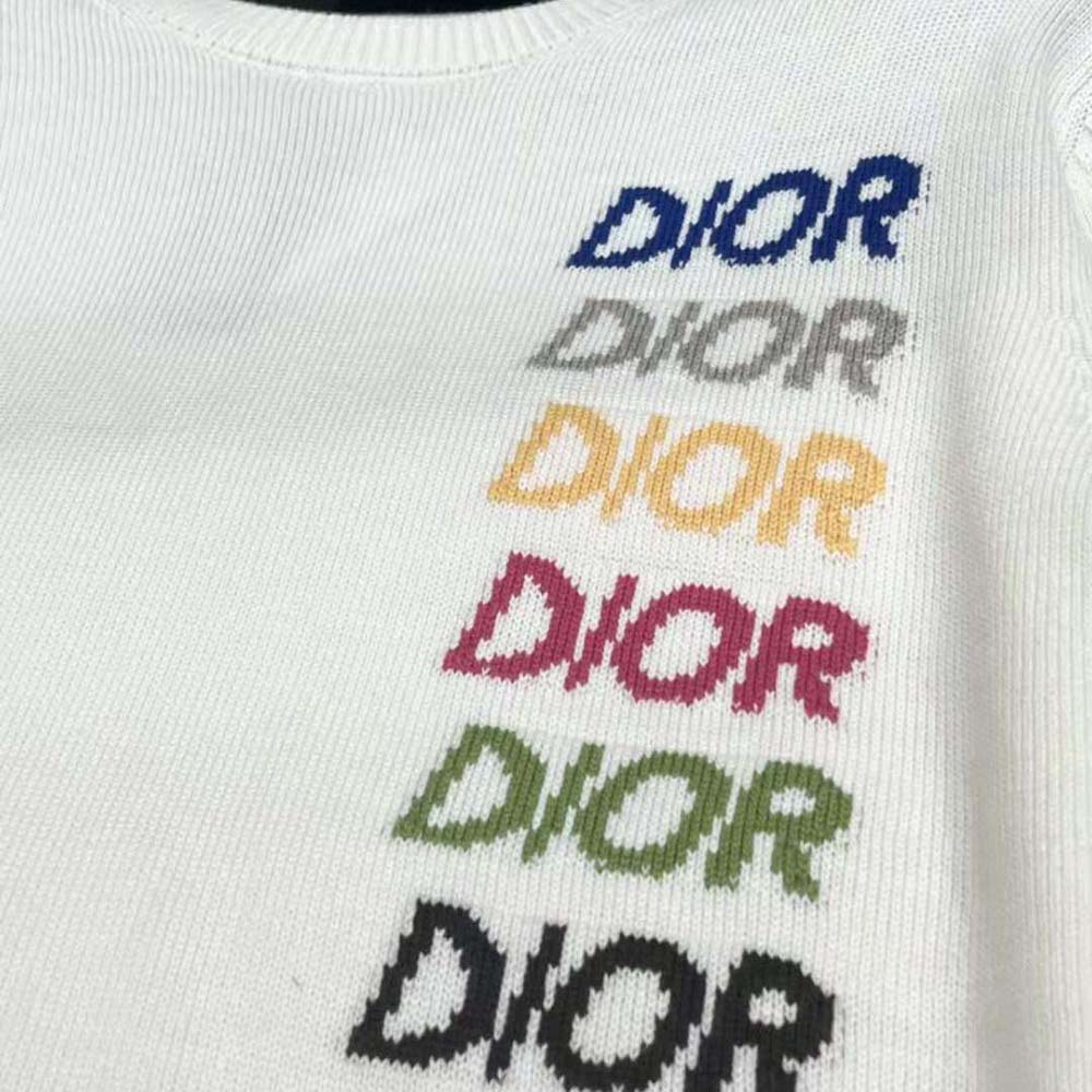 Dior Men Sweater Beige Wool and Cashmere Intarsia - image 6