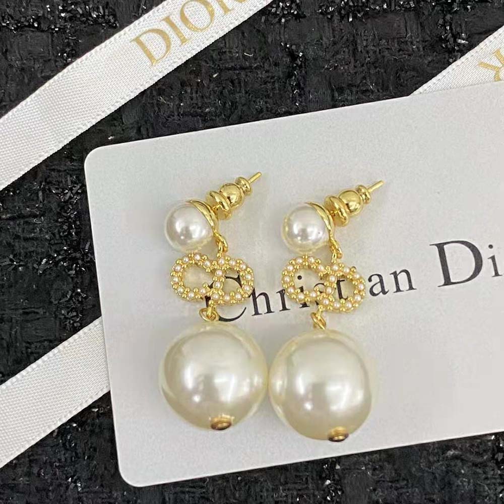 Side angle showing post closure on Dior Women Tribales Earrings