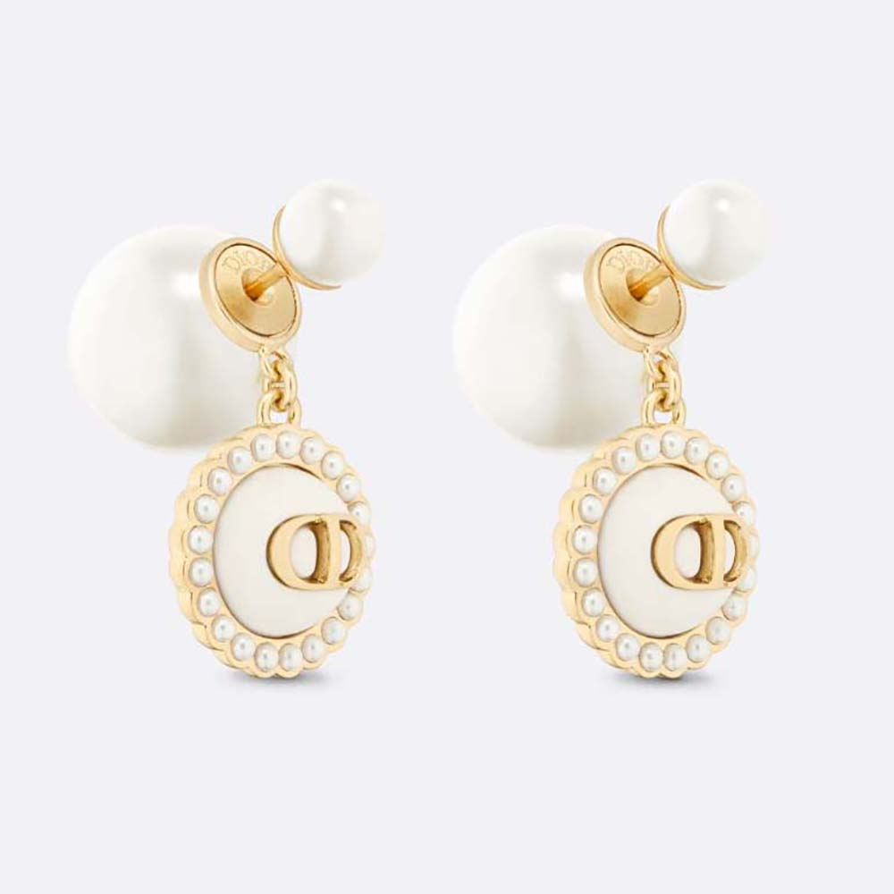 Front view of Dior Women Tribales Earrings gold-finish metal design