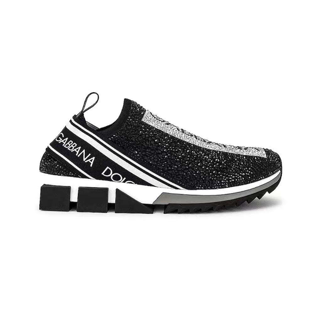 Side view of Dolce Gabbana D&G Men Fast Sneakers with fusible rhinestones