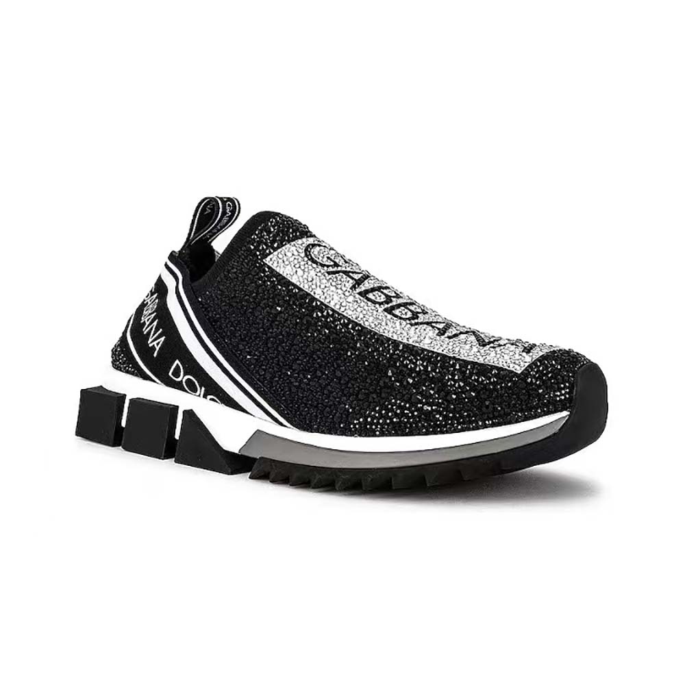 Close-up detail of rhinestone embellishments on Dolce Gabbana D&G Men Fast Sneakers
