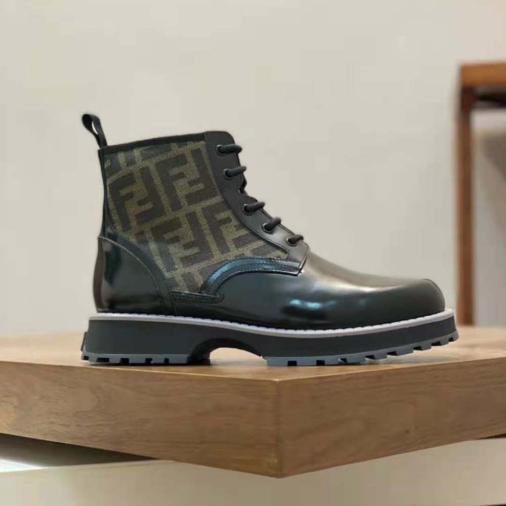 Fendi Men Biker Boots Black Leather Biker - image 4