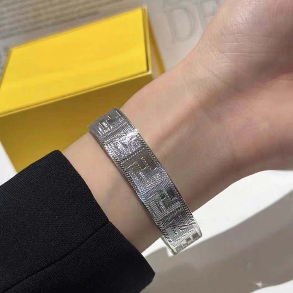 Fendi Men Shadow Bracelet Silver-color Metal - image 4