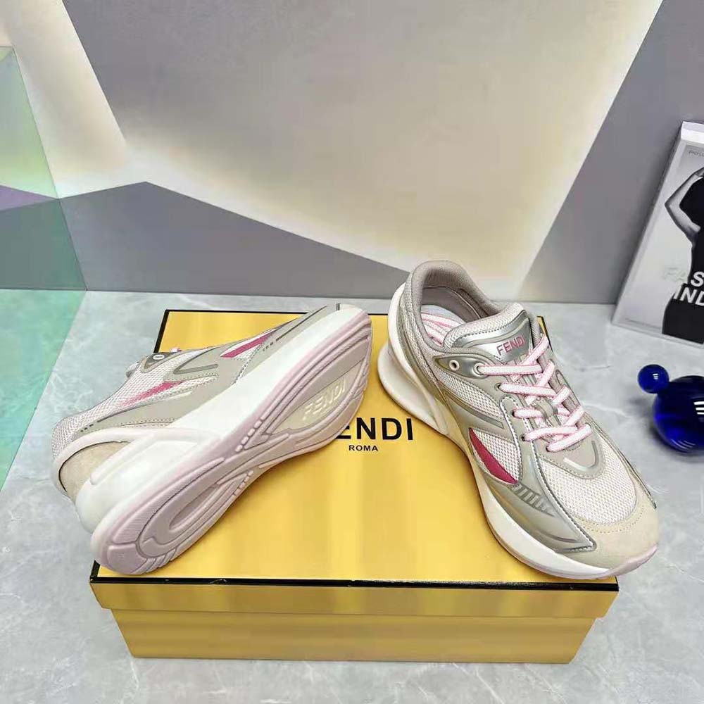 Fendi Women First 1 Beige Fabric Running Shoes - image 10