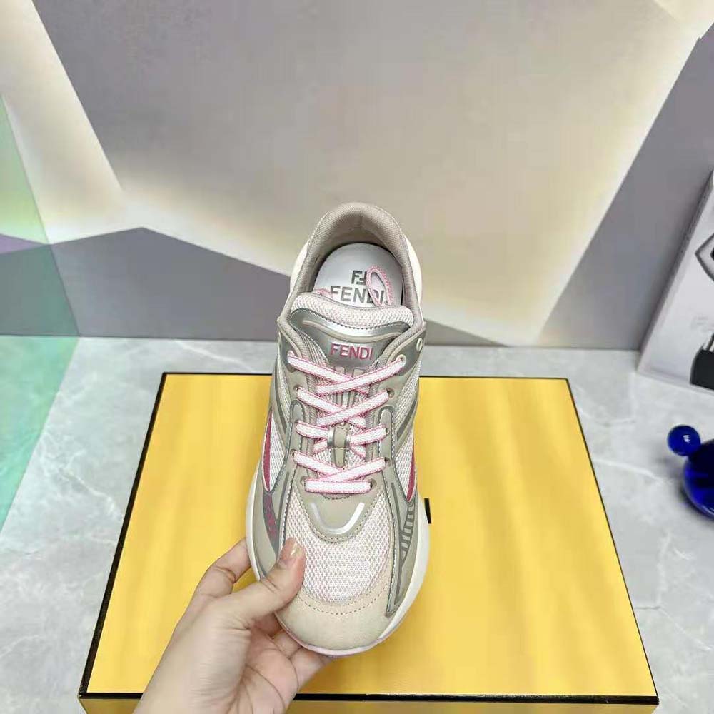 Fendi Women First 1 Beige Fabric Running Shoes - image 7