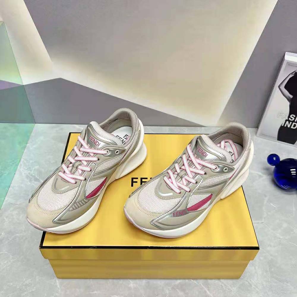 Fendi Women First 1 Beige Fabric Running Shoes - image 4