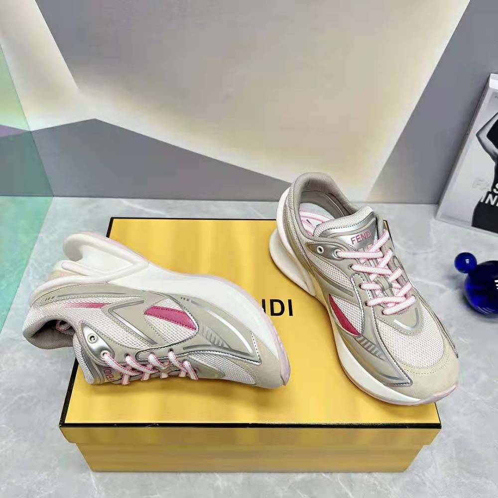 Fendi Women First 1 Beige Fabric Running Shoes - image 6