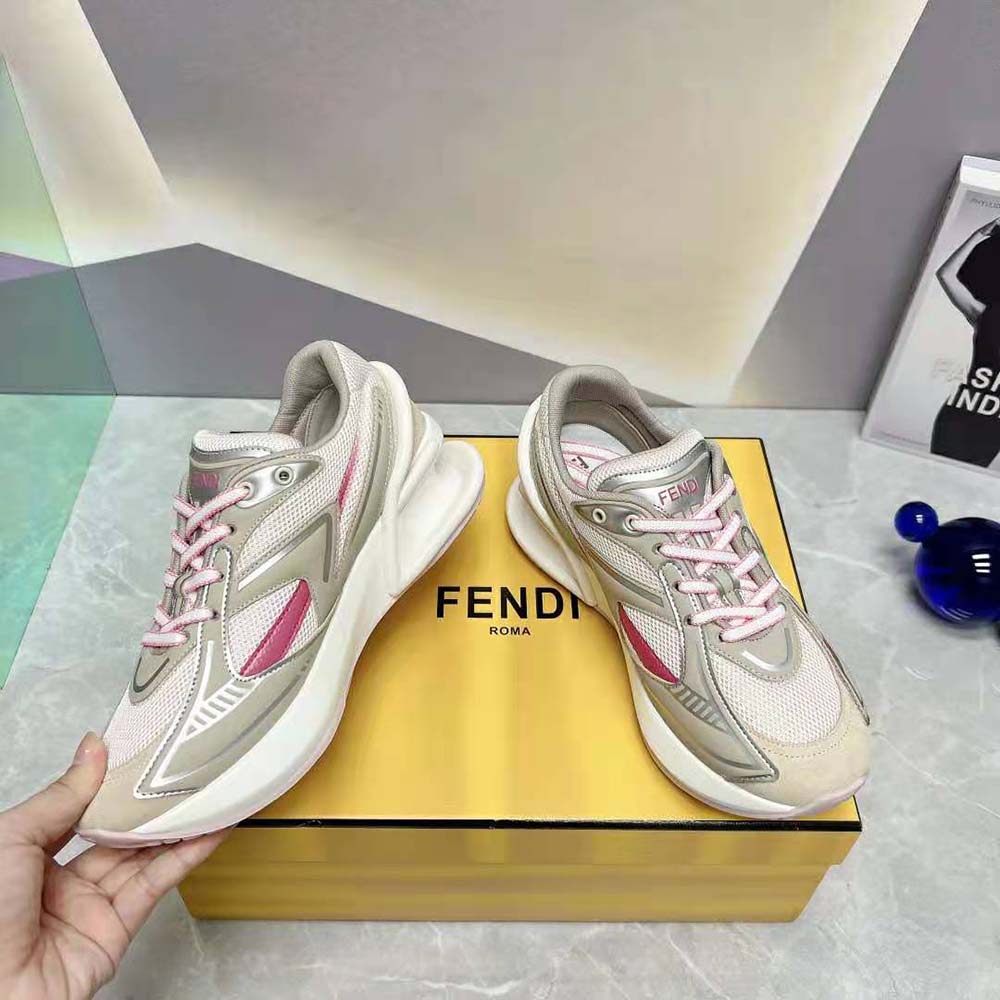Fendi Women First 1 Beige Fabric Running Shoes - image 5