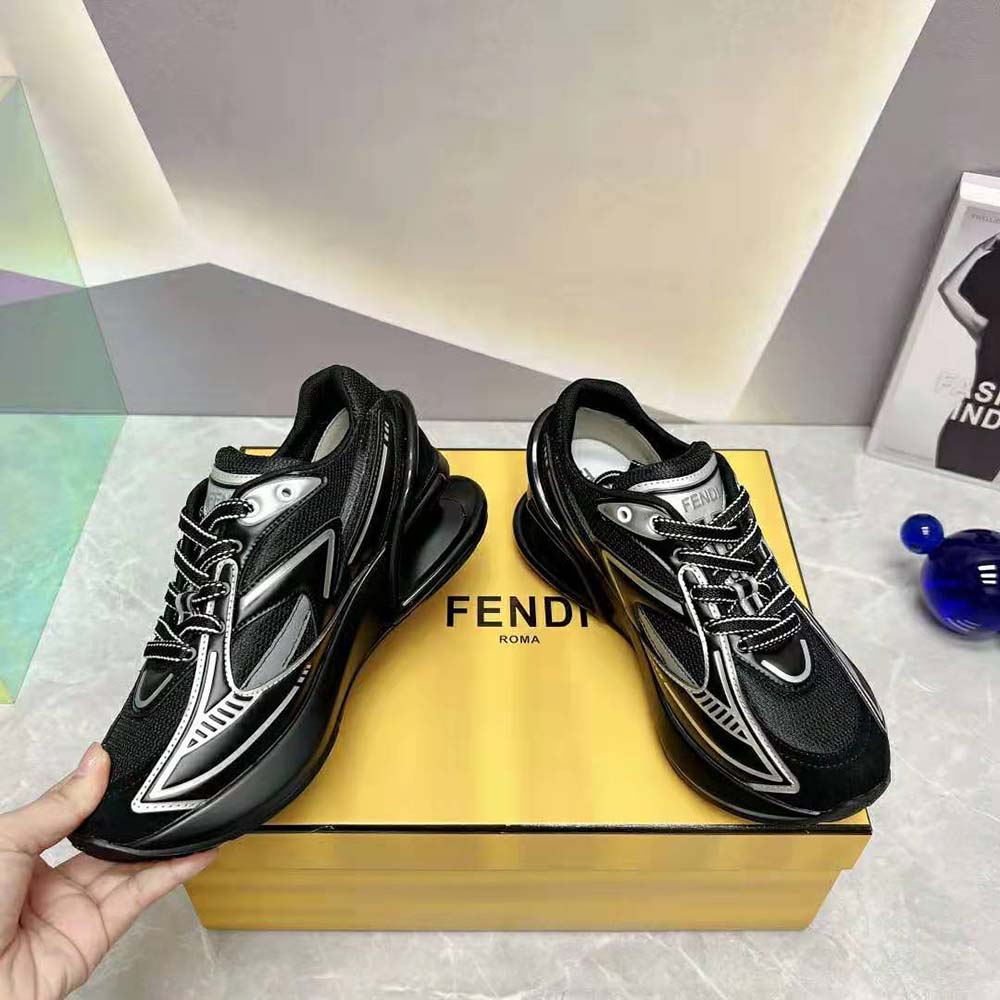 Fendi Women First 1 Black Fabric Running Shoes - image 5