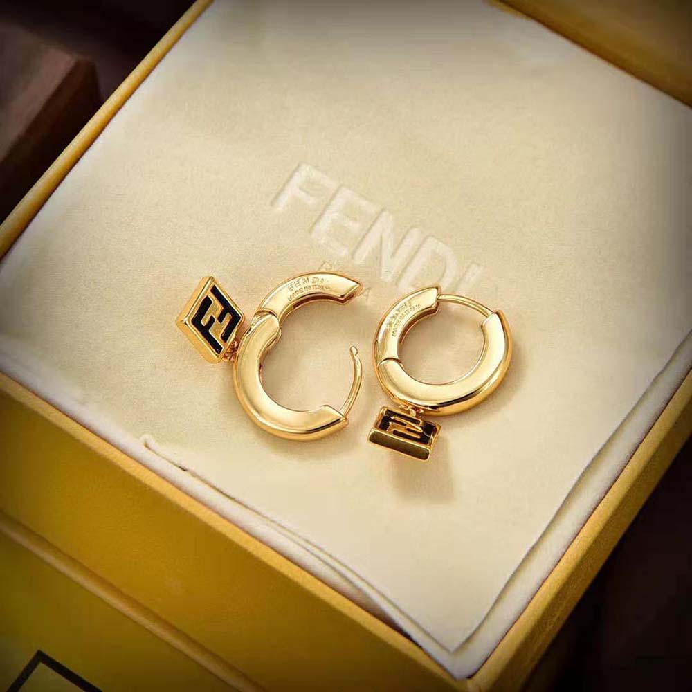 Fendi Women Forever Fendi Earrings Gold-colored-Black - image 4