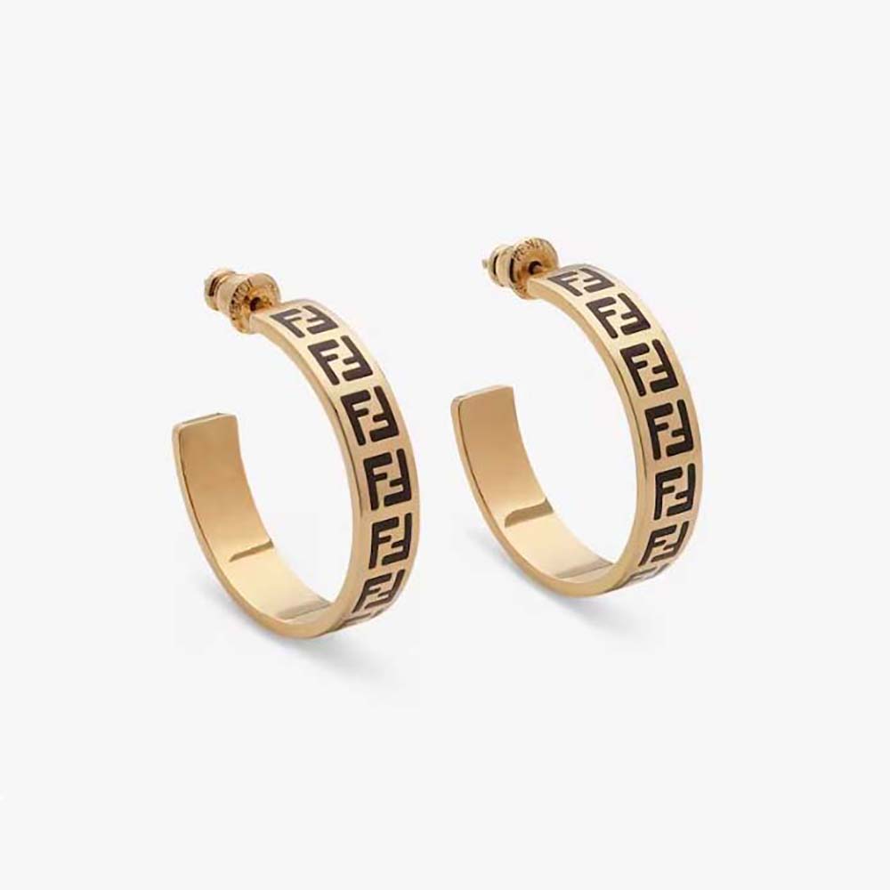 Close-up front view of Fendi Women Forever Fendi Earrings Gold-coloured