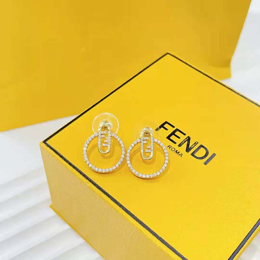 Fendi Women Hoop Earrings with Fendi O’Lock Motif - image 8