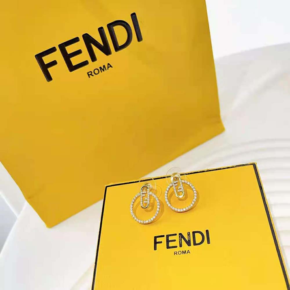 Fendi Women Hoop Earrings with Fendi O’Lock Motif - image 7