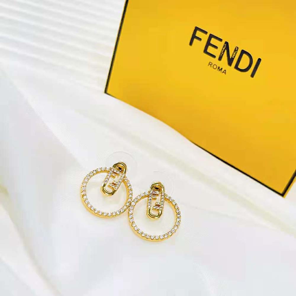 Fendi Women Hoop Earrings with Fendi O’Lock Motif - image 4