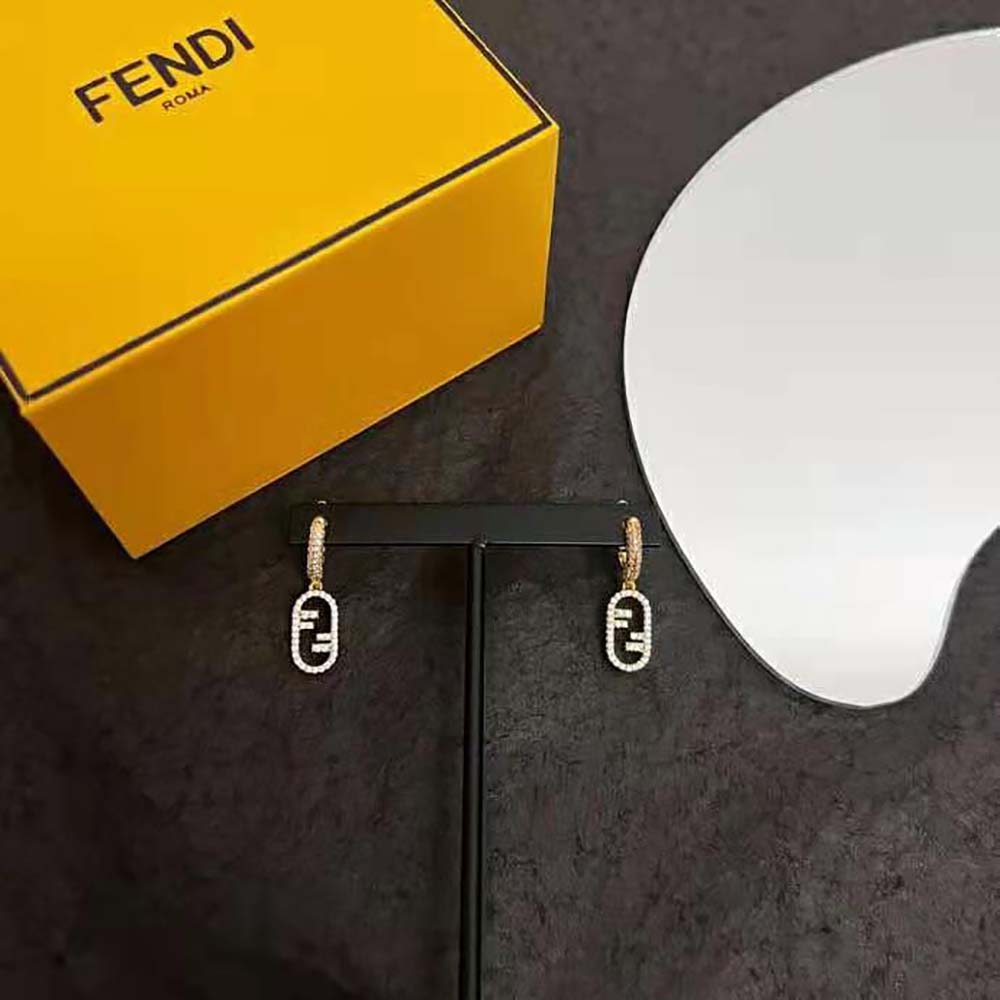 Fendi Women Hoop Earrings with Fendi O’Lock Pendant - image 6