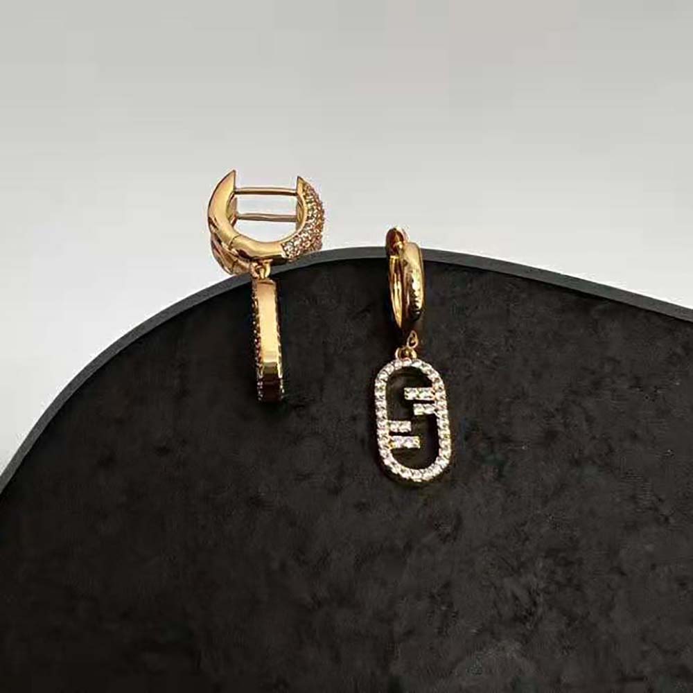 Fendi Women Hoop Earrings with Fendi O’Lock Pendant - image 7