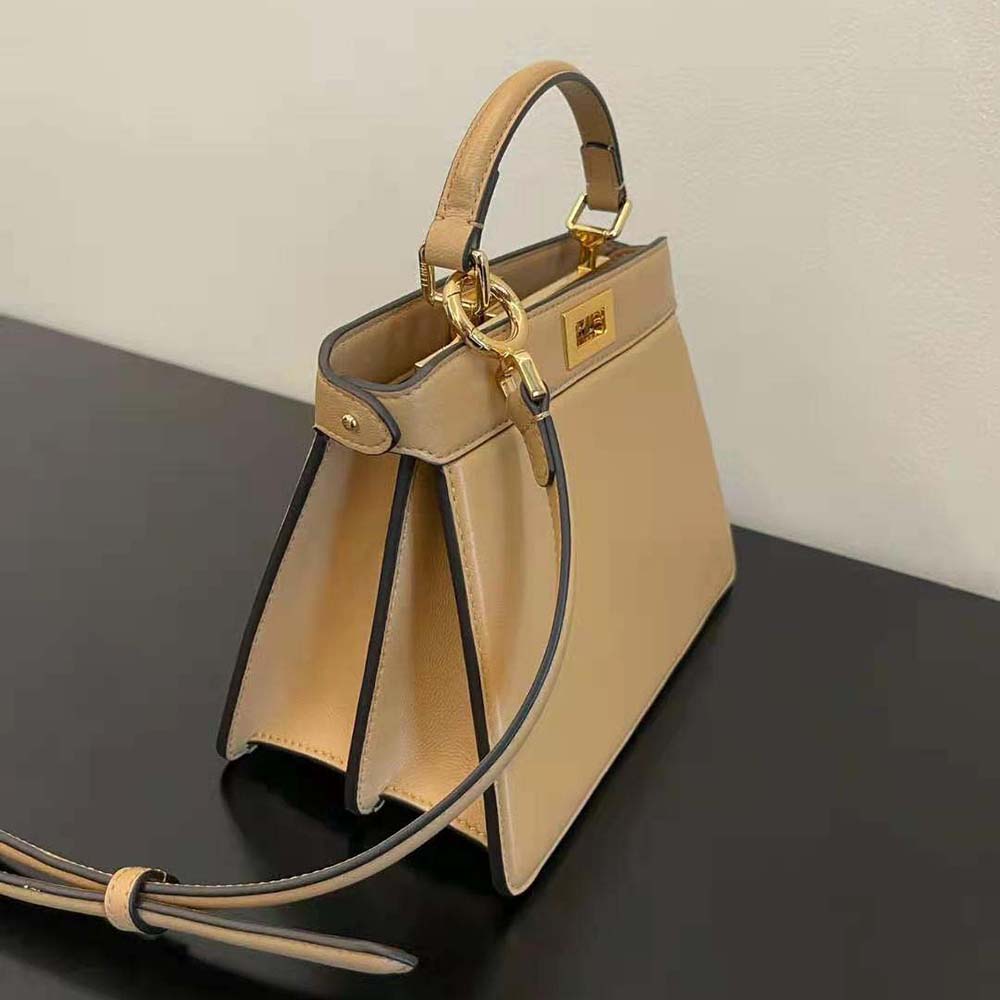 Fendi Women Peekaboo ISeeU Petite Beige Padded Nappa Leather Bag - image 4