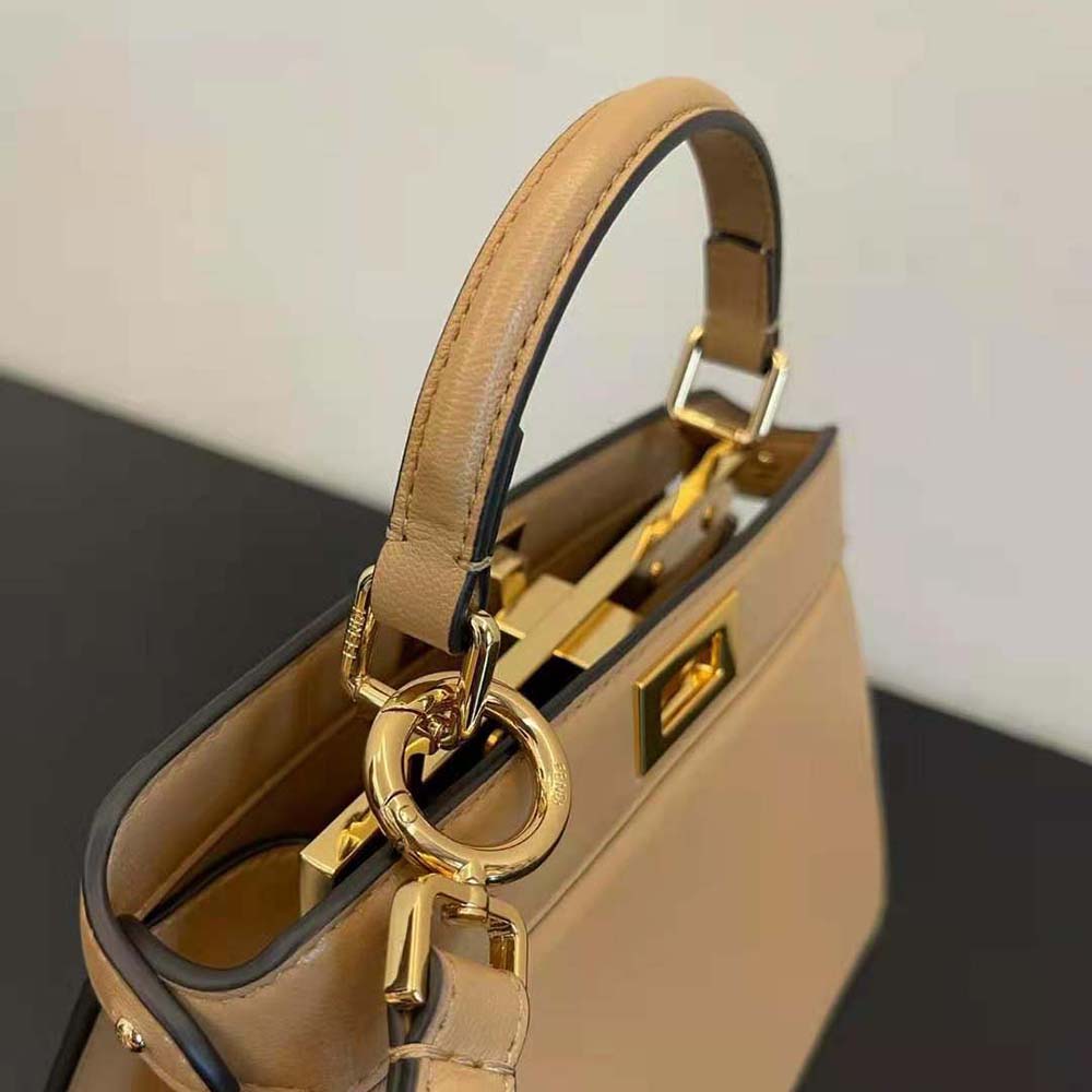Fendi Women Peekaboo ISeeU Petite Beige Padded Nappa Leather Bag - image 6