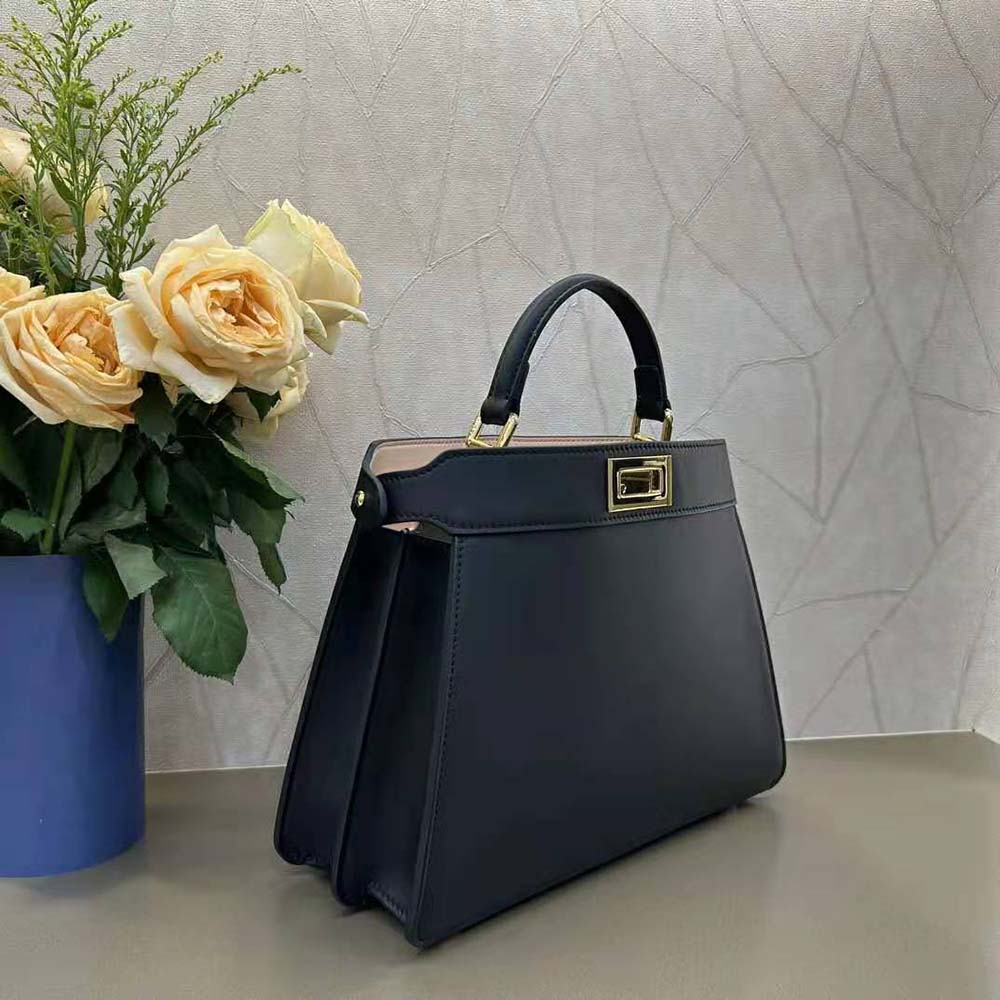 Fendi Women Peekaboo ISeeU Petite Black Padded Nappa Leather Bag - image 4