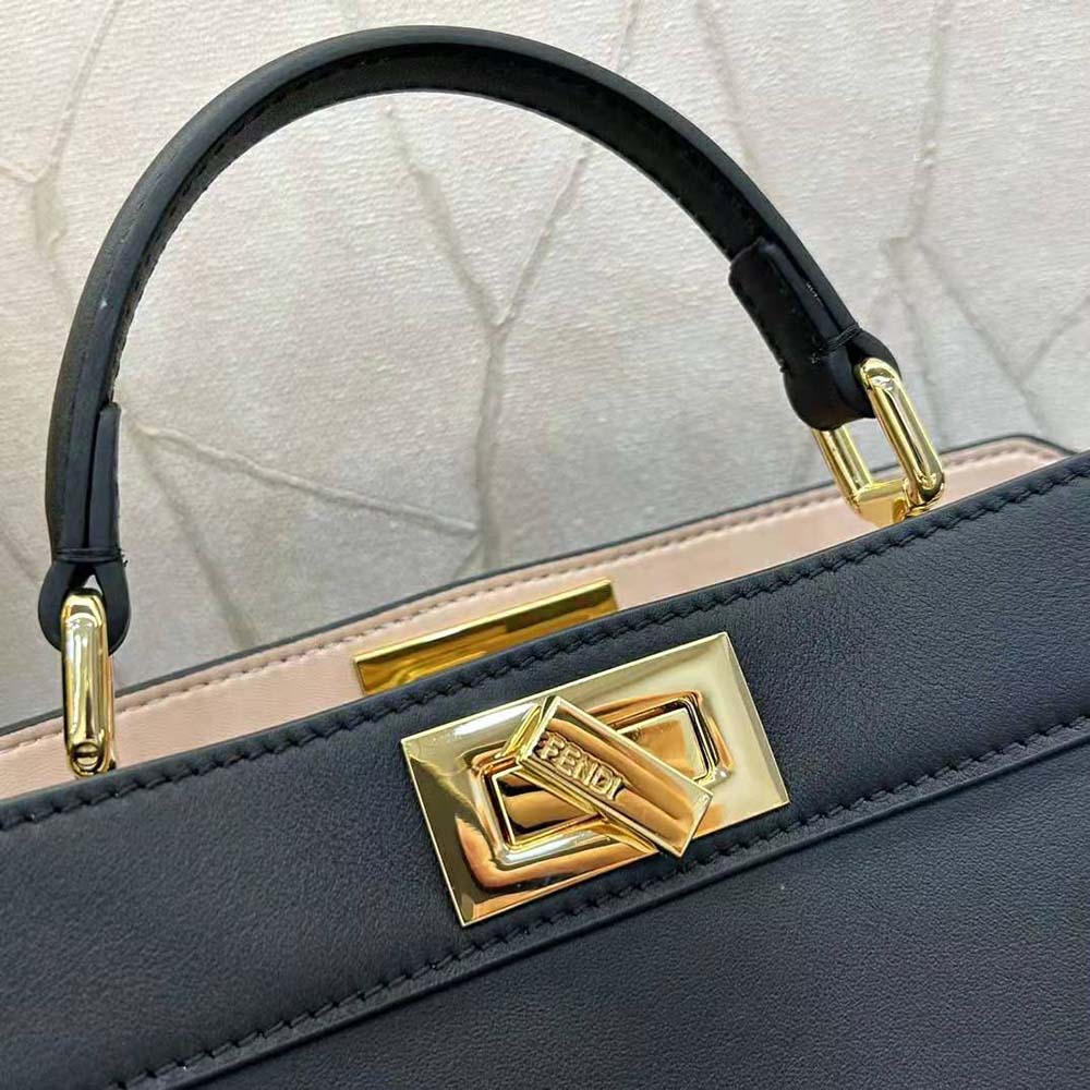 Fendi Women Peekaboo ISeeU Petite Black Padded Nappa Leather Bag - image 7