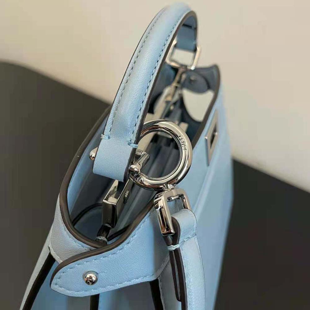 Fendi Women Peekaboo ISeeU Petite Light Blue Padded Nappa Leather Bag - image 6