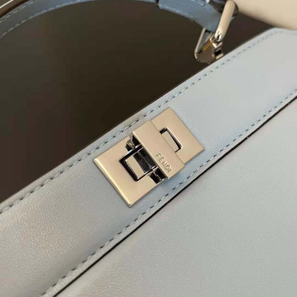 Fendi Women Peekaboo ISeeU Petite Light Blue Padded Nappa Leather Bag - image 7