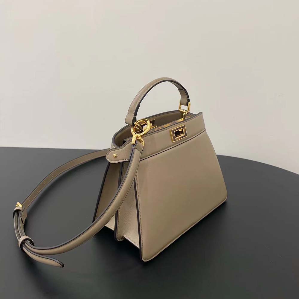 Fendi Women Peekaboo ISeeU Petite Light Gray Padded Nappa Leather Bag - image 4