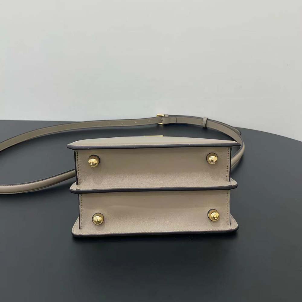 Fendi Women Peekaboo ISeeU Petite Light Gray Padded Nappa Leather Bag - image 5