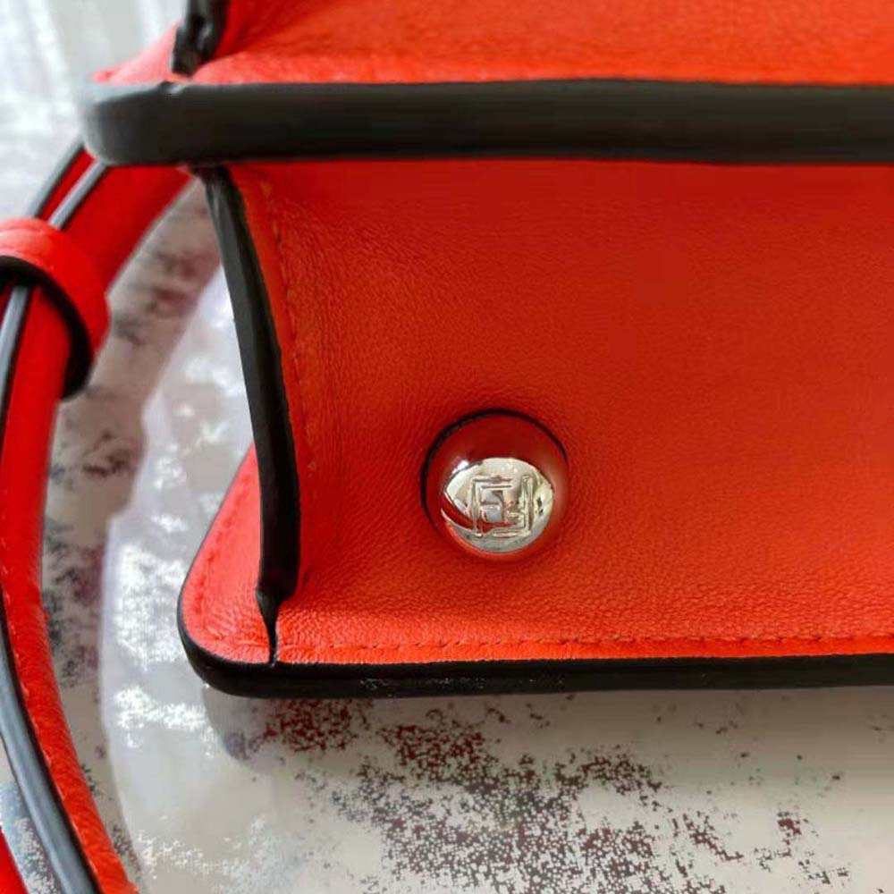 Fendi Women Peekaboo ISeeU Petite Orange Padded Nappa Leather Bag - image 5