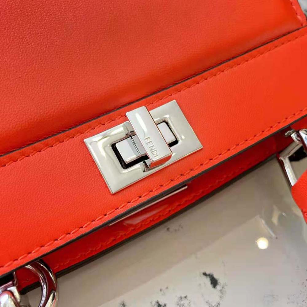 Fendi Women Peekaboo ISeeU Petite Orange Padded Nappa Leather Bag - image 6