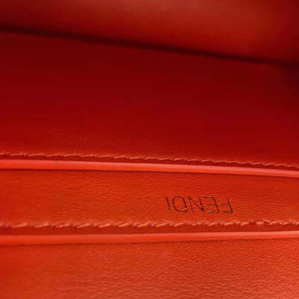 Fendi Women Peekaboo ISeeU Petite Orange Padded Nappa Leather Bag - image 7