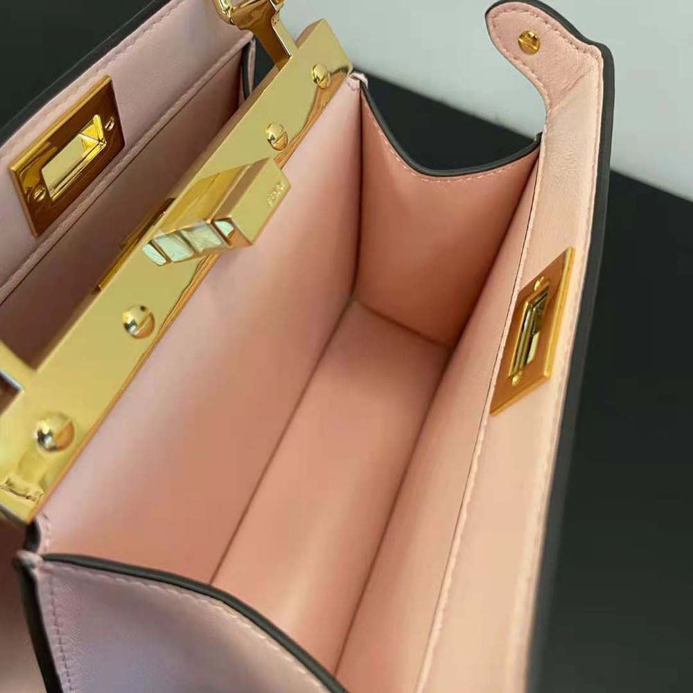 Fendi Women Peekaboo ISeeU Petite Pink Padded Nappa Leather Bag - image 9