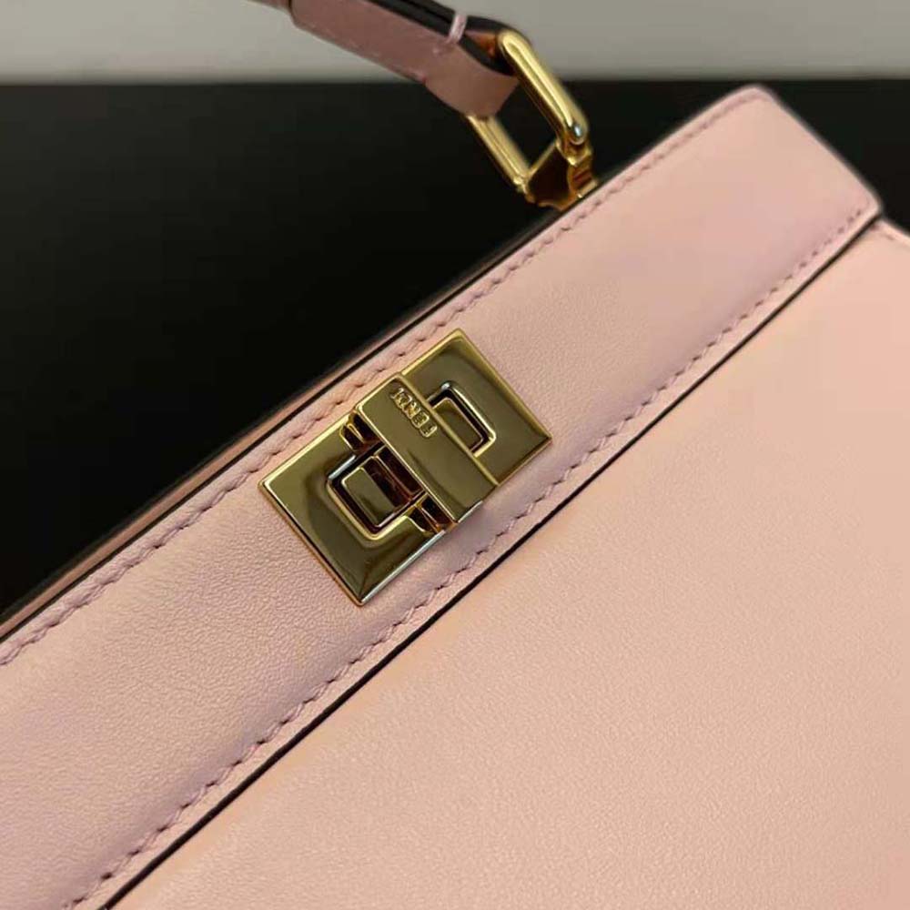 Fendi Women Peekaboo ISeeU Petite Pink Padded Nappa Leather Bag - image 7