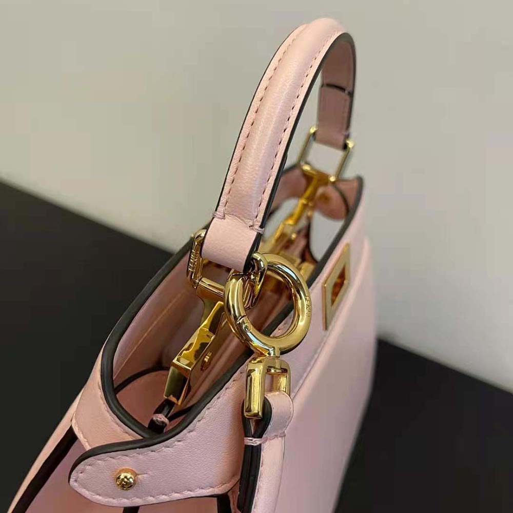 Fendi Women Peekaboo ISeeU Petite Pink Padded Nappa Leather Bag - image 6