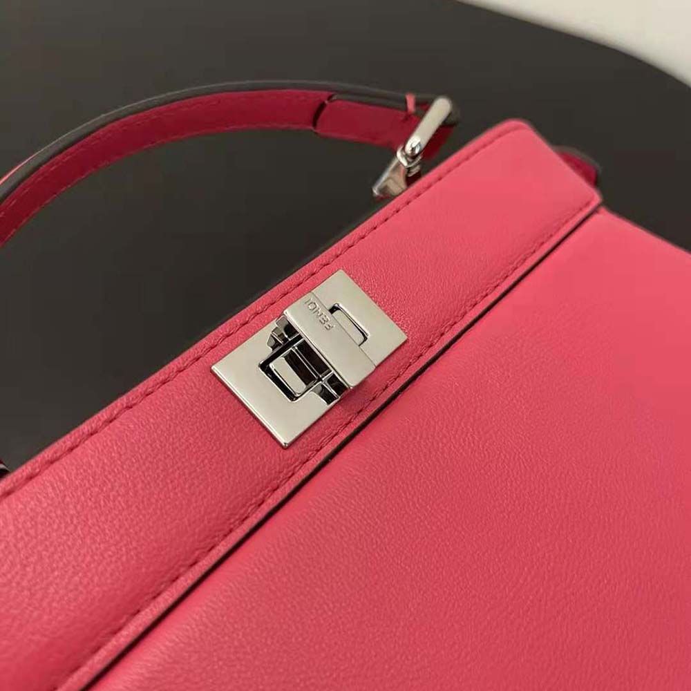 Fendi Women Peekaboo ISeeU Petite Rose Padded Nappa Leather Bag - image 9