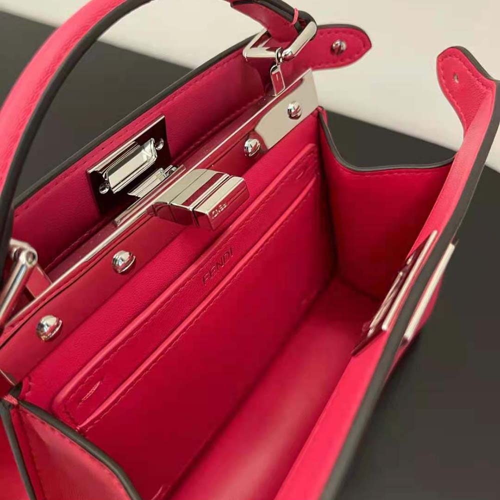 Fendi Women Peekaboo ISeeU Petite Rose Padded Nappa Leather Bag - image 7